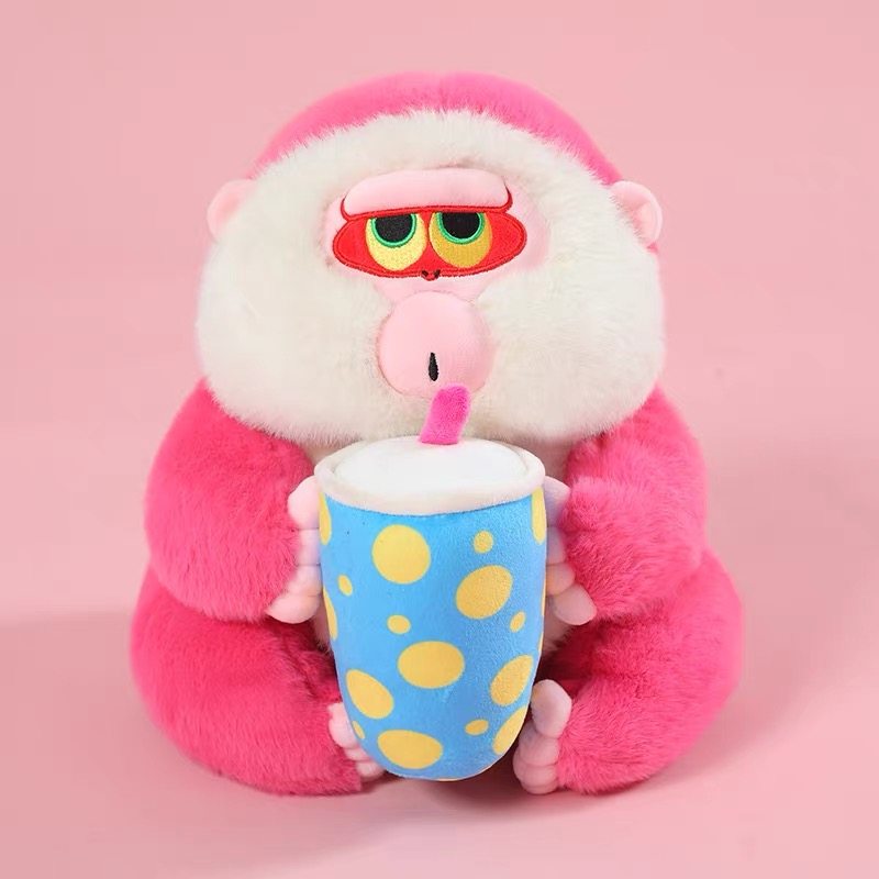 丑萌HOHO小猴子玩偶公仔粉猩猩布偶毛绒玩具娃娃儿童生日礼物女生