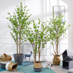 cành hoa giả Mô phỏng đồng hồ treo chậu cây phong cách Nhật Bản cây nhân tạo đồ trang trí trang trí cửa hàng quần áo phòng khách trong nhà cây xanh cây cảnh ngựa say gỗ các loại lan giả hạc rừng lan giả hạc tím