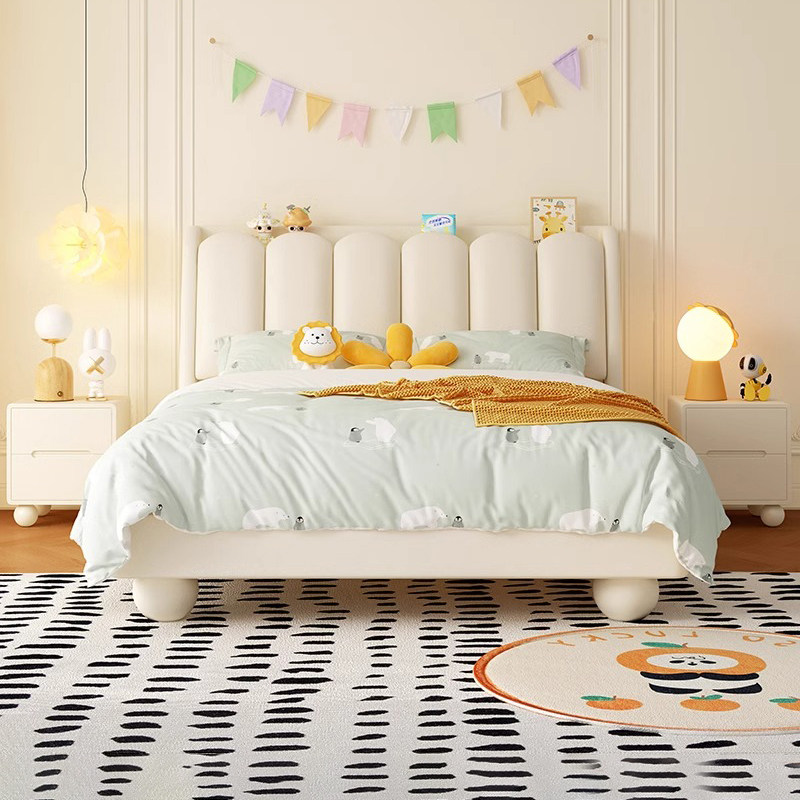 儿童床男女孩公主床小孩子卧室储物单人床简约青少年实木儿童房床