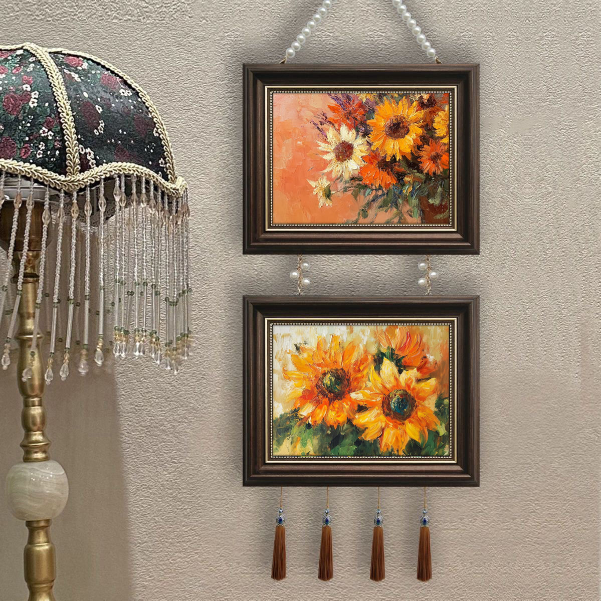 梵高向日葵花卉油画挂画客厅沙发电视背景墙壁画卧室艺术装饰画