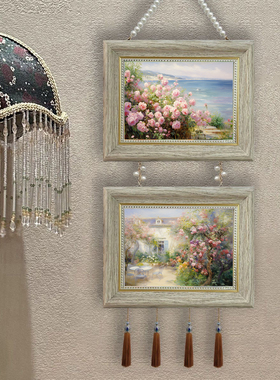 莫奈花园花卉装饰画海边风景油画