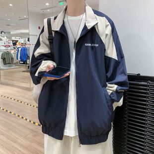 外套男士2023春秋季新款潮流百搭大码休闲夹克潮牌港风宽松冲锋衣
