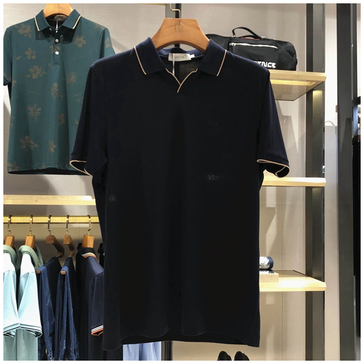 新款迪赛DEICAE专柜夏季正品男装桑蚕丝短袖针织衫T恤161121053