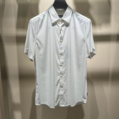 新款卡尔丹顿专柜夏季正品男士短袖衬衫衬衣上衣2色KCAS43121CBW1