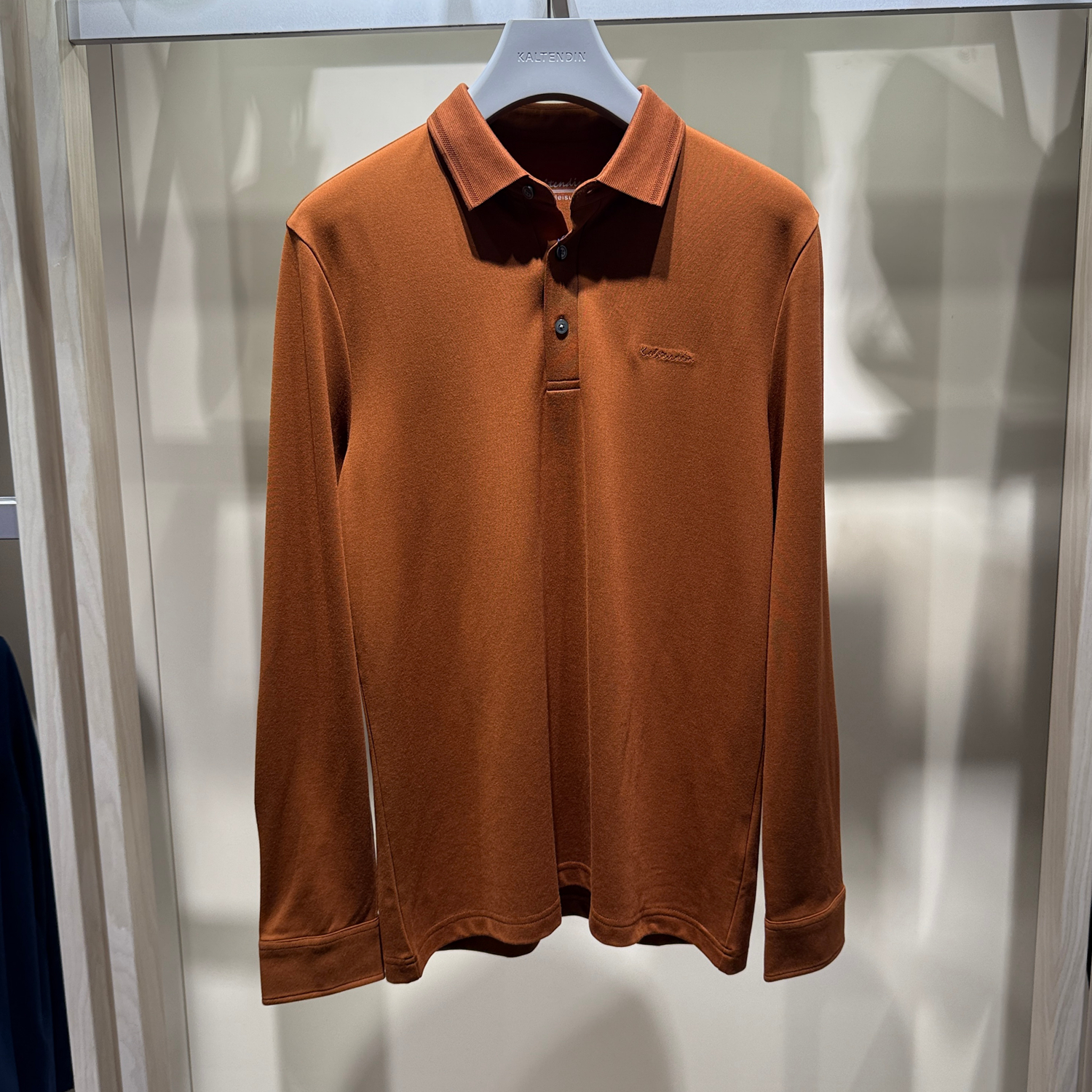 秋冬季新款卡尔丹顿专柜正品男装休闲翻领长袖T恤衫AD5W00506FAC7