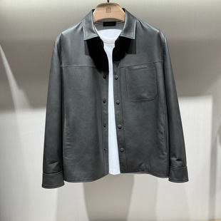 2025新款BOSSsunwen专柜正品秋冬季男装真皮皮衣外套153217123358