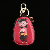 哪吒卡通汽车钥匙包男女士彩印锁匙扣大容量收纳包多功能挂钩通用