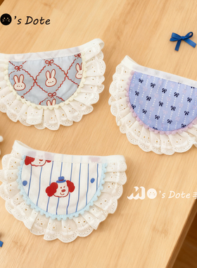 原创可爱狗狗猫咪口水巾宠物围巾蝴蝶结波点装饰宠物围脖