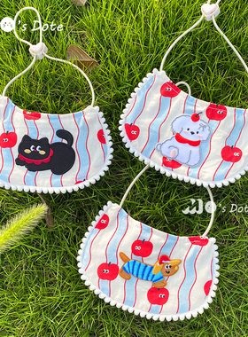 自制宠物口水巾猫咪围脖饰品可爱小狗狗泰迪比熊装围嘴礼物小围兜