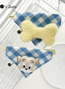 自制宠物口水巾三角巾卡通可爱狗狗猫咪围兜款夏Pet Drool Towel