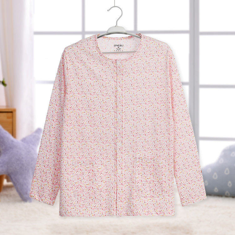 여성을 위한 봄 여름 가디건과 가을 옷 중장년층을 위한 긴팔 언더셔츠 순면 홈 얇은 가디건 상의 더블 브레스티드 에어컨 셔츠