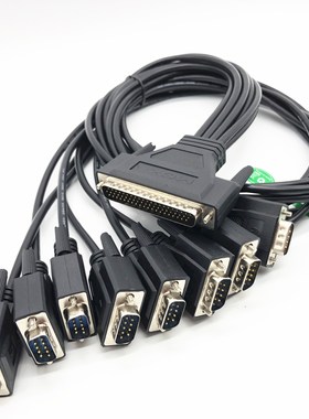 现货原装db62转9针八爪鱼一拖八串口卡配线1米2米MOXA ／研华通用