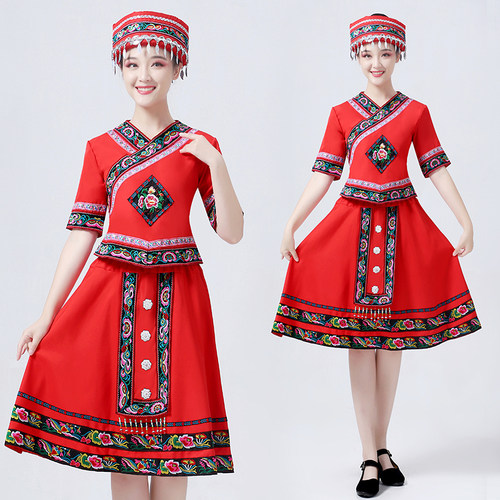 柔美呢布料民族风苗族衣服