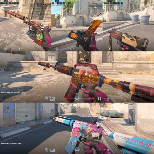 CSGO租号cs2完美世界绿色巨龙传说野荷满红和服渐变蝴蝶大理石M9