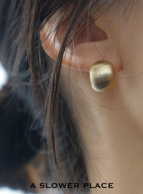 磨砂拉丝哑光高级感耳钉 冷淡风简约百搭 925银针防过敏