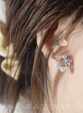 去赶海吧！贝壳海星珍珠海洋日系耳钉 小众设计不撞款s925银针