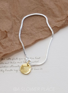 想要酷一点 金银撞色小圆牌蛇骨手链 小众简洁冷淡设计