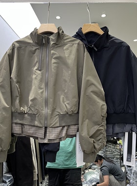 实体店同款2026秋季新款女士立领假两件拼接韩版棒球服欧货短外套