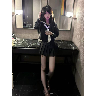 上衣百搭绀色JK短裙JK原创套装 水手服中间服2025夏季 衬衫 款 长短袖