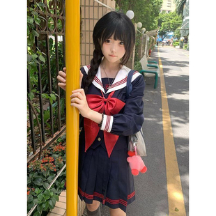 原创绀色中间服校供感学院风JK短裙2026新款【桑莓果】一整套装