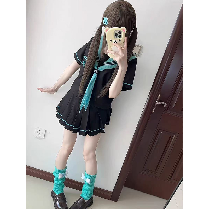 青本绘JK原创日系校供中间jk制服基础学院百褶裙水手服套装两件套