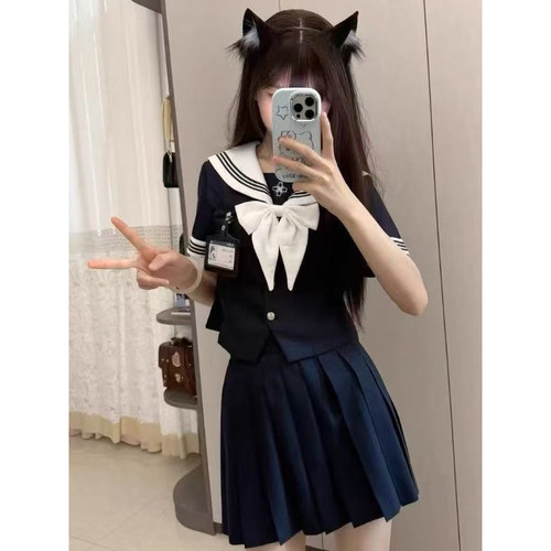 JK制服学院风小时水手服长袖短袖衬衫2026夏季套装JK裙中间服