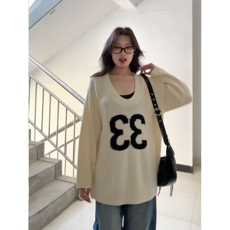 韩版慵懒风奶呼呼软糯v领毛衣女秋冬小个子宽松别致套头针织上衣,女装/女士精品,时尚套装,淘宝优惠券,粉丝福利购,淘宝优惠卷