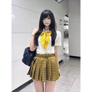 款 日系学院风套装 百搭向日葵短裙原创JK制服2025夏季 短袖 收腰衬衫