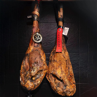 西班牙火腿伊比利亚黑猪进口生吃火腿橡果整只整条后腿绿标黑标5j