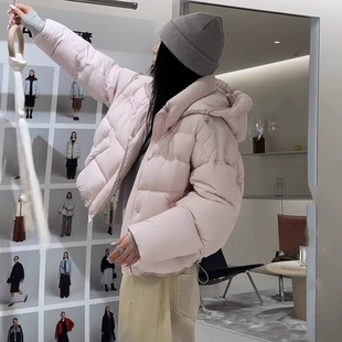 【泡芙女孩】轻柔云感95白鸭绒泡芙龟背羽绒服女短款连帽加厚外套