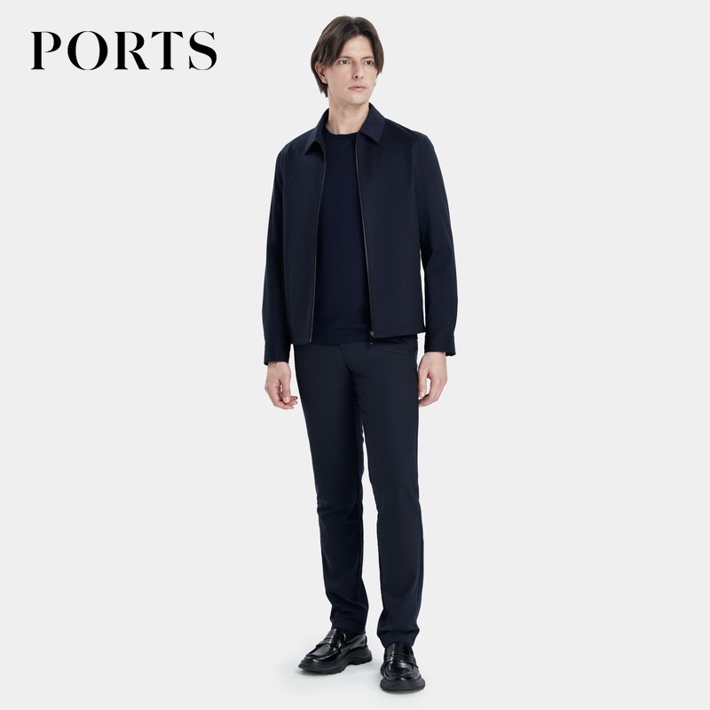 PORTS宝姿男装秋冬进口羊毛混纺翻领常规夹克MD9J009QWF030