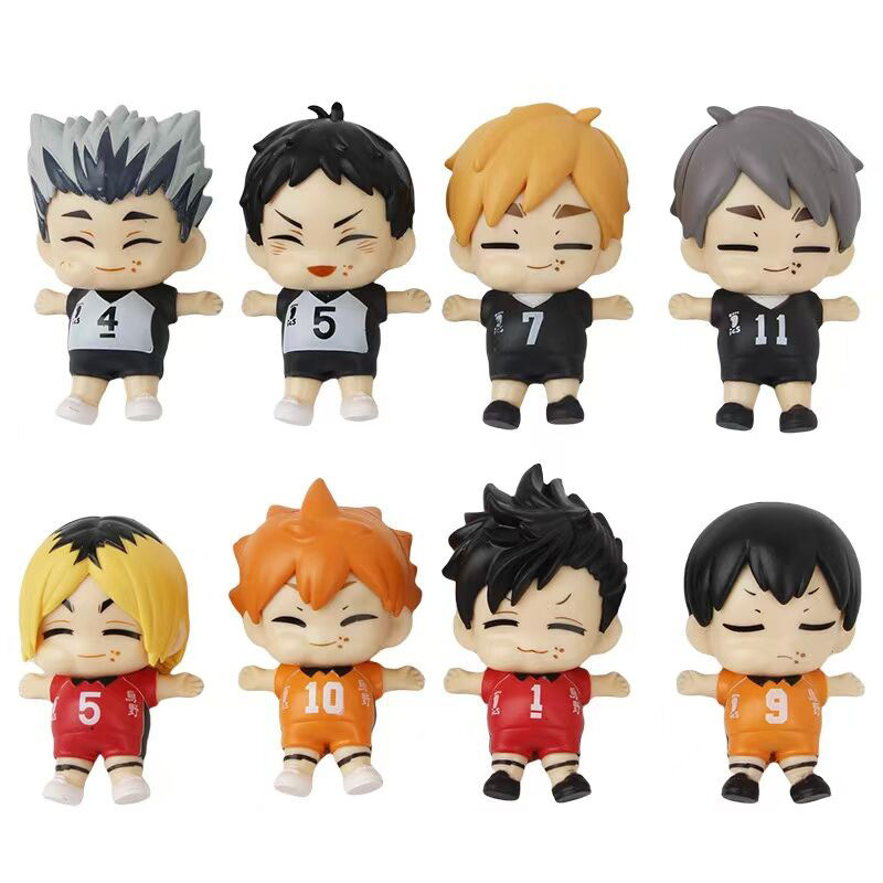 8款Q版吃饱饱排球少年手办 及川彻孤爪研磨娃娃机扭蛋公仔模型