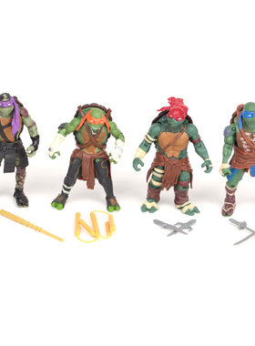 2014电影版4款忍者神龟玩具 TMNT可动人偶玩偶 模型手办