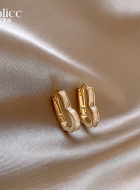 白色桃心镂空耳环女独特漂亮耳扣小众耳钉2026新款高级感紫色耳饰