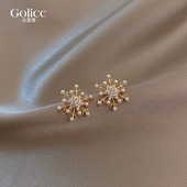 雪花珍珠耳钉小众独特绝美耳环女气质轻奢高级感耳饰2026新款 爆款