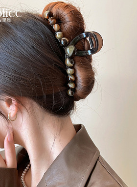 抓力强~高级感圆珠鲨鱼夹后脑勺发卡2026新款大号发夹女盘发抓夹