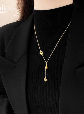 沙金碎冰冰钱币葫芦福牌毛衣项链