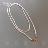 长款 多层叠戴OT扣珍珠项链女生复古毛衣链轻奢小众设计高级感配饰