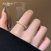 轻奢高级感巨好看 金色单排小米珠开口戒指女2026新款 爆款 食指戒