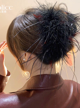 大号氛围感显发量羽毛抓夹女气质发夹后脑勺发饰2026新款爆款头饰