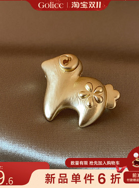 雅金色小羊胸针小众高端精致时尚