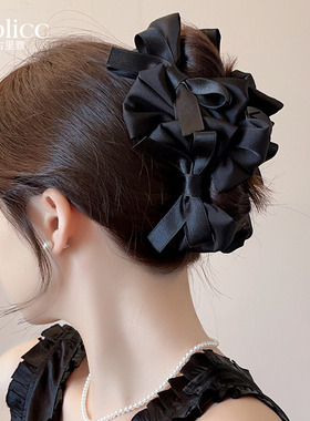 法式蝴蝶结大号抓夹高级感发夹女款2025新款后脑勺双面鲨鱼夹头饰