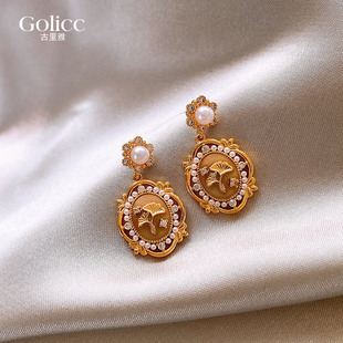 金色珍珠锆石银杏叶耳坠耳环女2026新款爆款高级感耳钉秋冬耳饰品