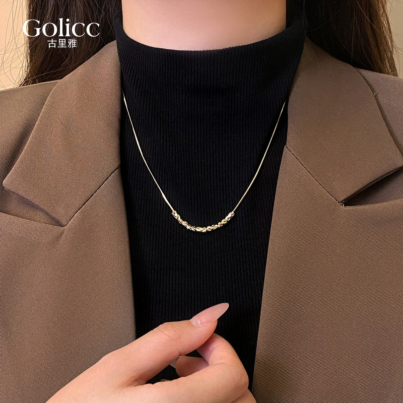 金色百搭秋冬毛衣链小众毛衣配饰