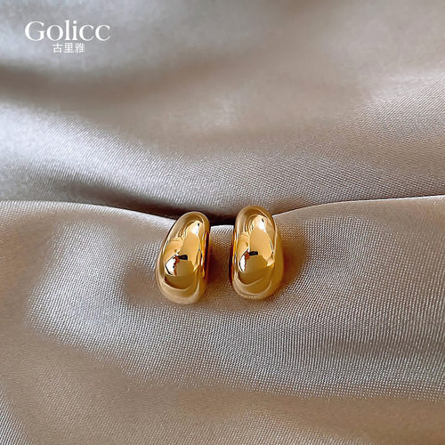 轻奢小众金色豆豆水滴耳环气质