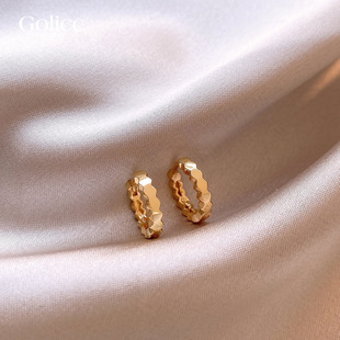 古里雅金色波纹小圈圈耳环女2026新款爆款耳饰高级感耳钉气质耳圈