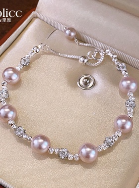 曼塔玫瑰色珍珠串珠手串高级感