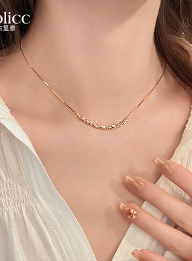 金色碎银子项链素链脖子配饰