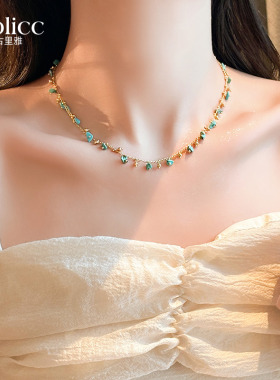 不规则复古绿项链轻奢小众高级感