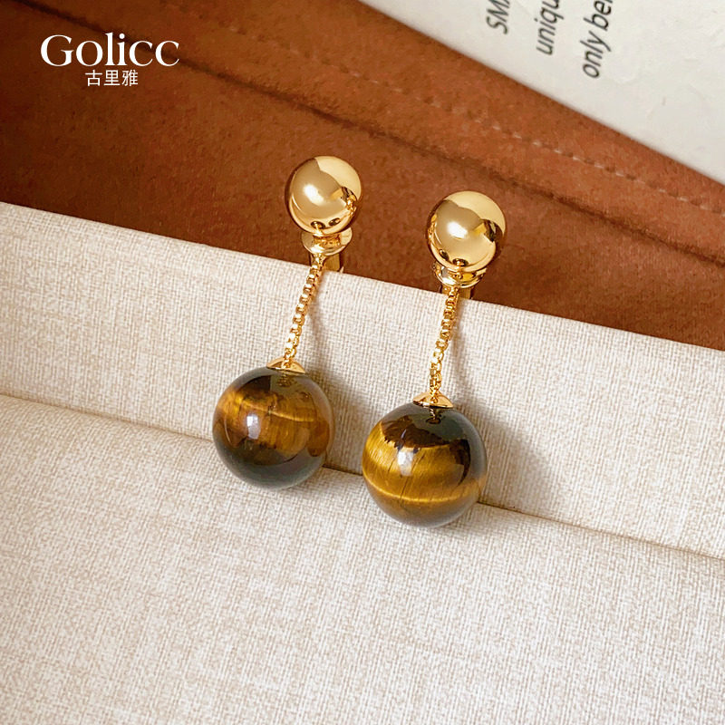 金色豆豆虎眼石耳坠耳环女2026新款高级感耳钉超好看独特漂亮耳饰,饰品/流行首饰/时尚饰品新,耳环,淘宝优惠券,粉丝福利购,淘宝优惠卷